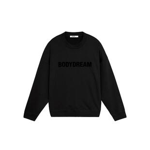 BODYDREAM加绒卫衣男冬装上衣情侣装圆领印花打底衫潮牌套头衫
