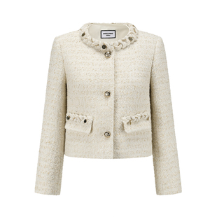 【熊黛林同款】SHRO ENRO 2025秋季新款经典粗花呢小香风廓形外套