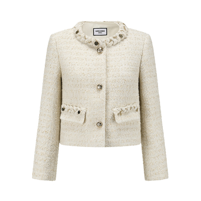 SHROENRO手工编织粗花呢外套