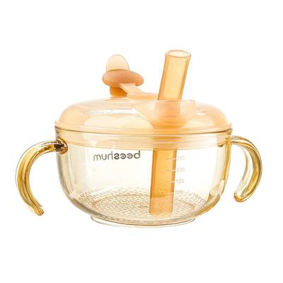 beeshum辅食碗PPSU喝汤吸管碗