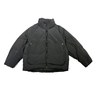 2025冬装原创男士立领羽绒服宽松大口袋轻量款韩系白鸭绒外套简约