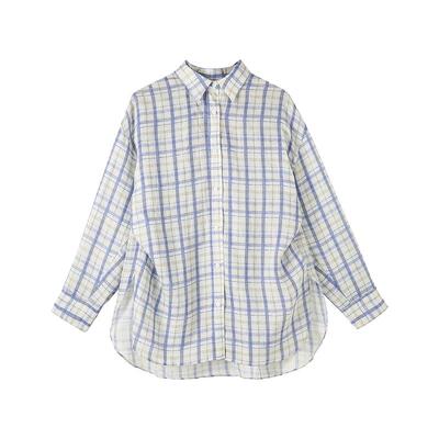 CHESONSE春夏宽松休闲格子衬衫