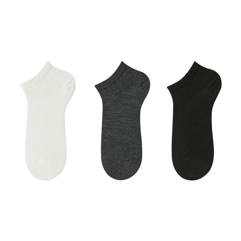 袜子男春夏季薄款短袜透气抗菌夏季防臭美利奴羊毛短款男士中筒袜