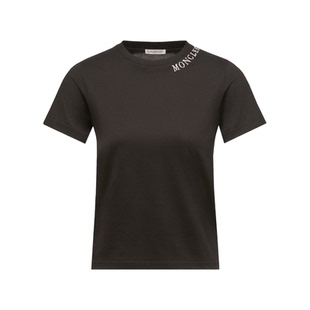 moncler盟可睐 26春夏黑色女士微标短袖T恤代购L20938C000048