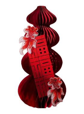 2026新年装饰福字蜂窝葫芦摆件