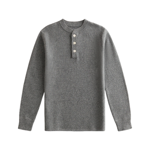 MT.Robson重磅圆领亨利领长袖T恤套头衫保暖美式复古男女加厚针织