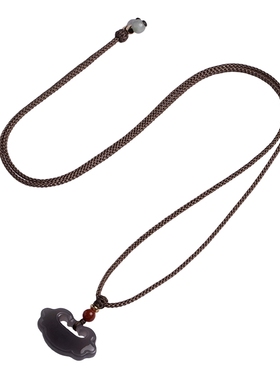 优选和田玉烟灰吉祥平安锁吊坠