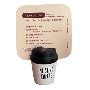 复古木质咖啡杯便签夹小摆件桌面高颜值立式便条夹卡片夹照片夹