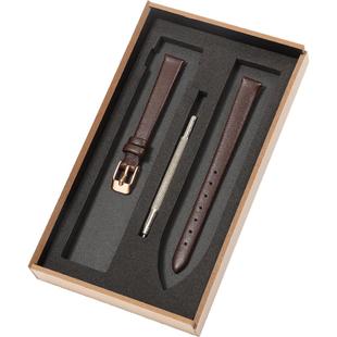 小号真皮手表带女士纤细小尺寸表带适配dw聚利时阿玛尼迪士尼天王