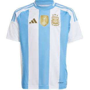 阿迪达斯童装夏季阿根廷队球迷版男大童足球短袖速干球衣 IP8387
