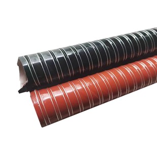 高温风管黑色硅胶钢丝通风管耐300度高温软管排风内50mm75mm现货