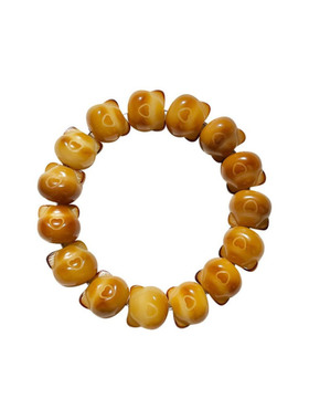 天然菩提根手串女爱心熊精工雕刻