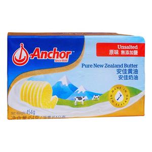 安佳淡味黄油454g 进口烘焙牛排面包曲奇雪花酥饼干材料动物家用