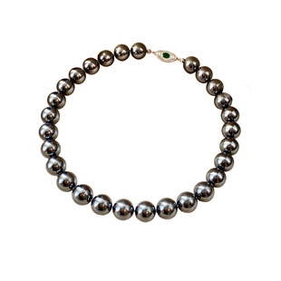 西大班倪妮同款大溪地黑珍珠澳母贝项链大点位高级感锁骨毛衣颈链