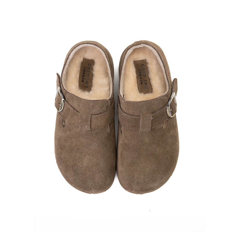 Chio2nd南风 5CM增高勃肯鞋女鞋冬2025新款加绒厚底毛绒爆款鞋子