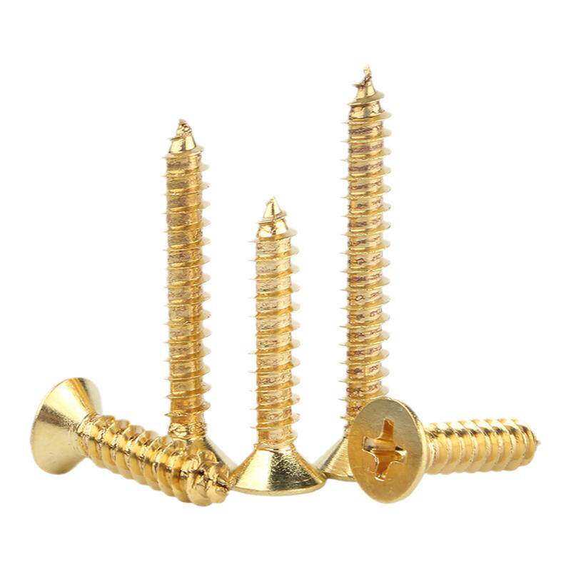 铜自攻螺丝黄铜十字沉头自攻螺钉金色平头螺钉M2M3/M3.5M4M5M6M8