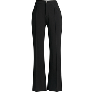 [实穿百搭]LANDI蓝地黑色修身显瘦高腰微喇裤女休闲长裤冬新品