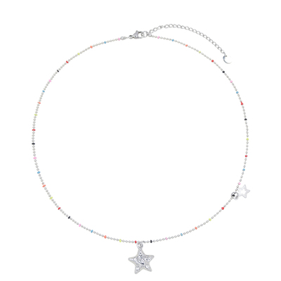 AWE蒋敦豪同款五角星彩虹豆项链