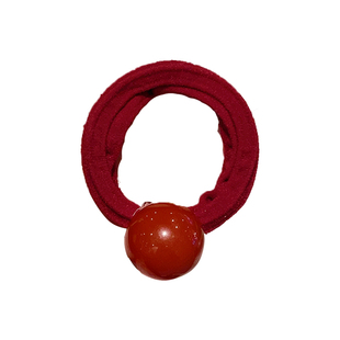 红色新年圆珠发圈简约气质头绳2026新款高端皮筋女扎丸子头饰皮套