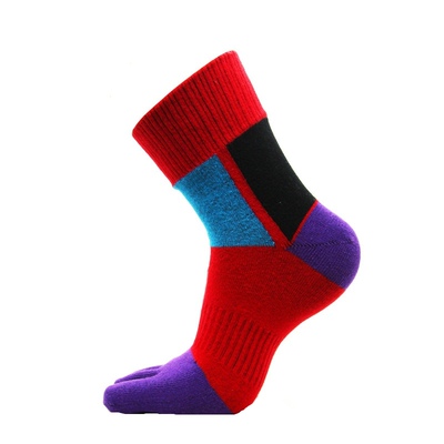 五指袜男纯棉厚款防臭四季运动袜