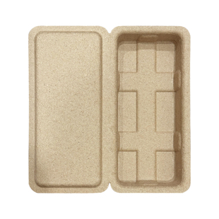 长方形纸盒纯色纸浆可降解礼品铅笔盒环保纸塑盒本色翻盖包装盒