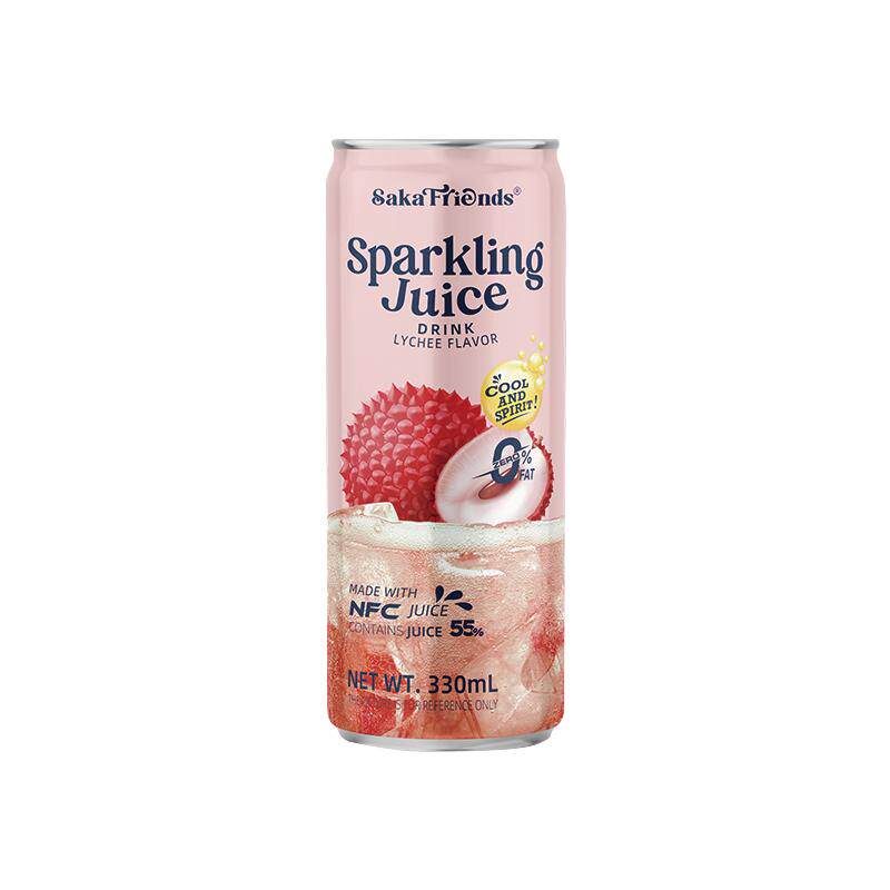SakaFriends越南进口NFC果汁气泡水菠萝味整箱碳酸饮料汽水露营 果口实拍商品图