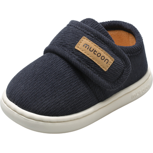 牧童宝宝拖鞋冬季新款加绒保暖棉拖鞋男童怀旧款小女孩包跟面包鞋