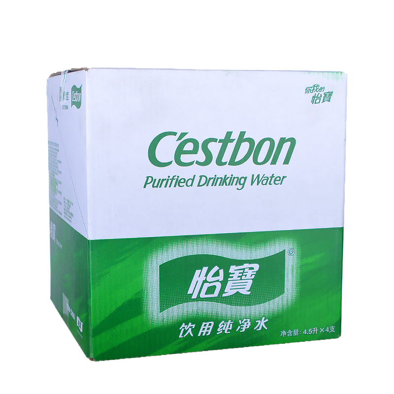 怡宝纯净水4.5L*4桶装整箱饮用纯净水大升泉纸聪明盖饮机瓶家专用