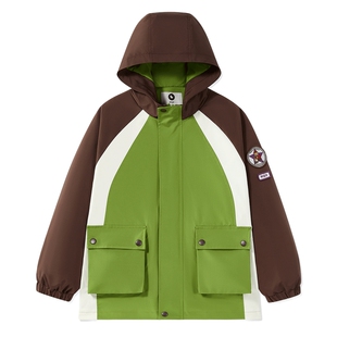 马骑顿 【三防】MQD童装男大童25春新户外工装撞色连帽外套