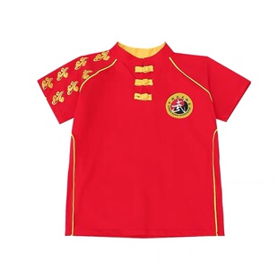 儿童武术表演服中小学生武馆训练服中国风演出服练功服牛奶丝短袖