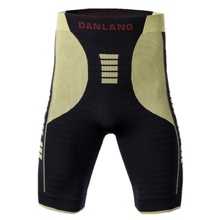 丹浪专业男女无缝一体织效能超弹紧身跑步速干吸湿排汗五分压缩裤