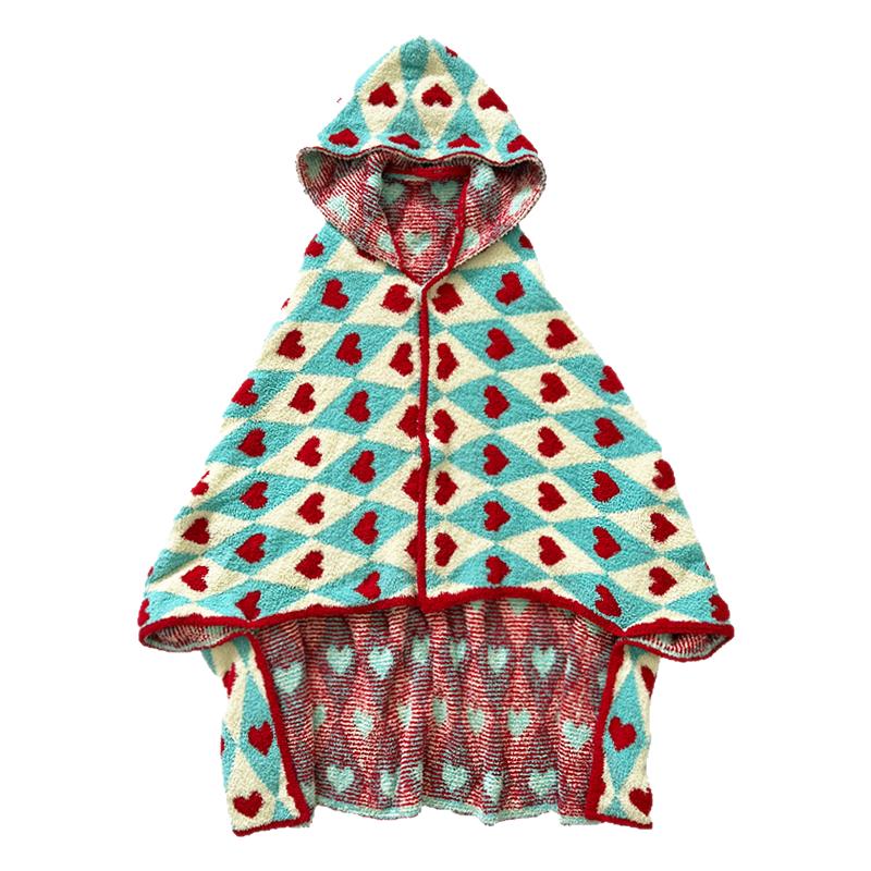 原创居家半边绒连帽披肩斗篷毛毯办公室午睡毯披风头等舱飞机毯子