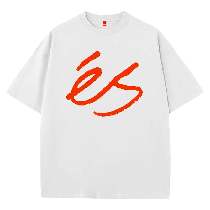 es滑板T恤美式男女夏季LOGO宽松T恤圆领短袖体恤休闲纯棉és上衣