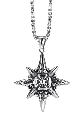 小众设计感吊坠高街八芒星项链