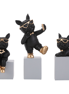 萌趣法斗狗治愈情绪小摆件办公桌装饰品摆设家居玄关桌面酒柜摆件