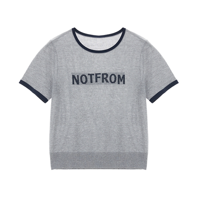 iammix27撞色字母提花圆领针织衫