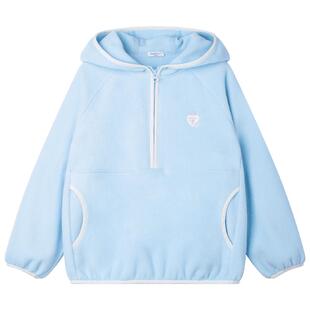 【保暖抗静电】秋冬软糯双面摇粒绒连帽卫衣抓绒甜心绣花女童新款