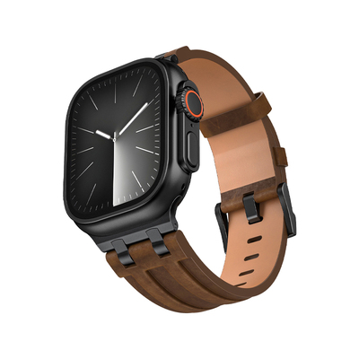 适用AppleWatch疯马皮复古替换