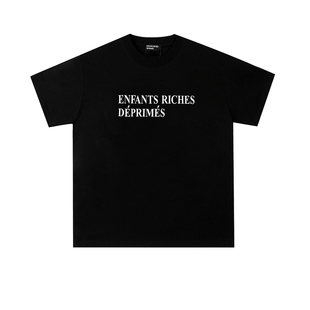 ERD忧郁的富二代美潮高街经典字母标语印花宽松纯棉短袖T恤夏男女