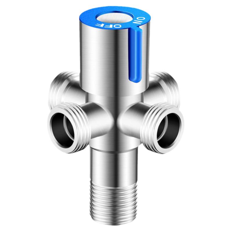 304不锈钢一进二三四出角阀水龙头一分二加长多功能四通4分全自动