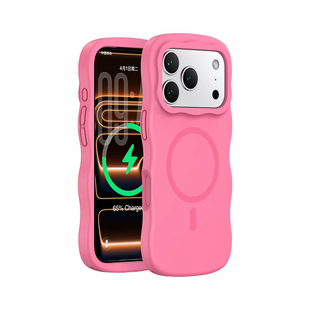 适用苹果iPhone17波浪边硅胶手机壳16promax波点磁吸按键保护套防摔纯色17air简约高级感日韩巨好看带挂绳孔
