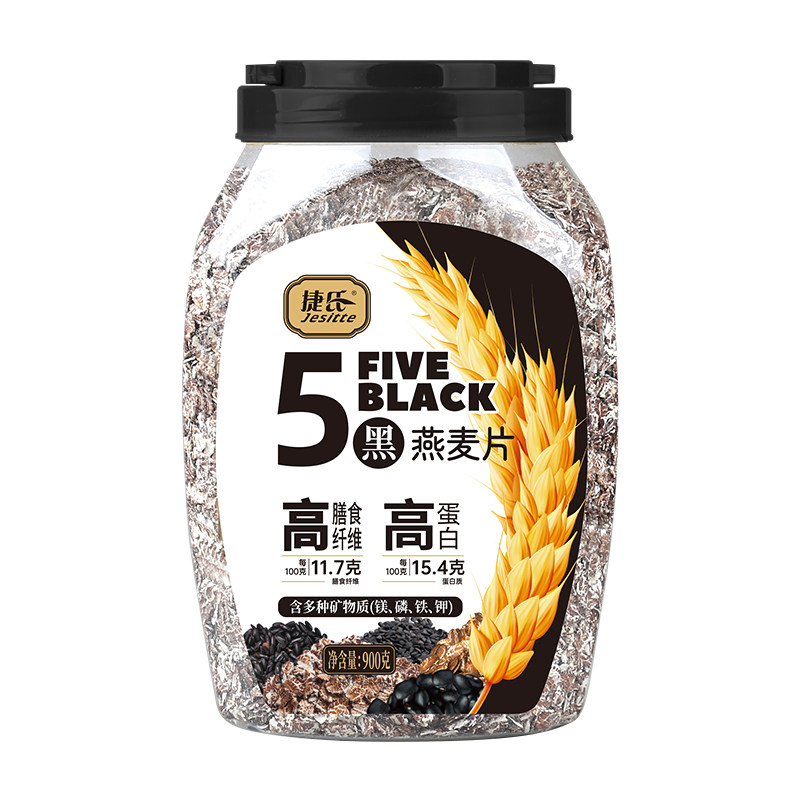 捷氏5黑燕麦片900g免煮燕麦片