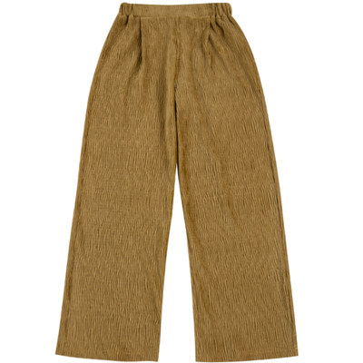 秋季女童压褶丝绒纯色直筒裤