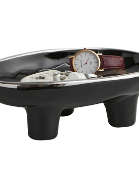 陶瓷轻奢钥匙收纳托盘高级感小众玄关进门口入户鞋柜客厅果盘家用