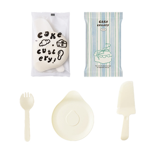 食客工具生日蛋糕刀叉盘水滴盘子一次性餐具套装烘焙透明包装定制