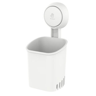 太力卫生间置物架浴室吸盘厕所免打孔电动牙刷牙膏梳子壁挂收纳筒