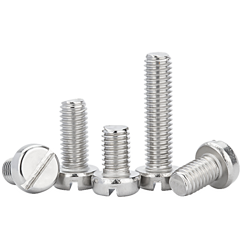 304不锈钢开槽一字圆柱头螺钉开槽盘头螺丝M2M2.5M3M4M5M6M8 GB65