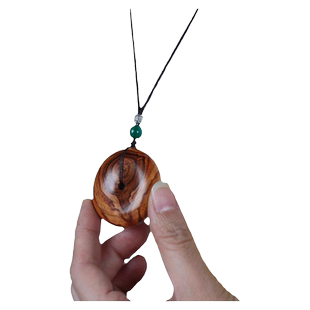 海南黄花梨木雕平安扣海黄男女国风毛衣项链吊坠红木水滴复古挂件