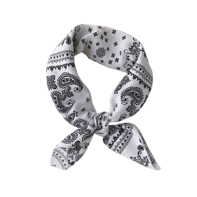 黑白红腰果棉麻方巾包头巾发带