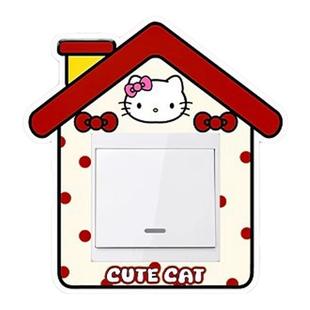可爱kitty开关边框套墙贴插座面板遮丑可爱墙面灯开关装饰贴卡通